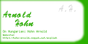 arnold hohn business card